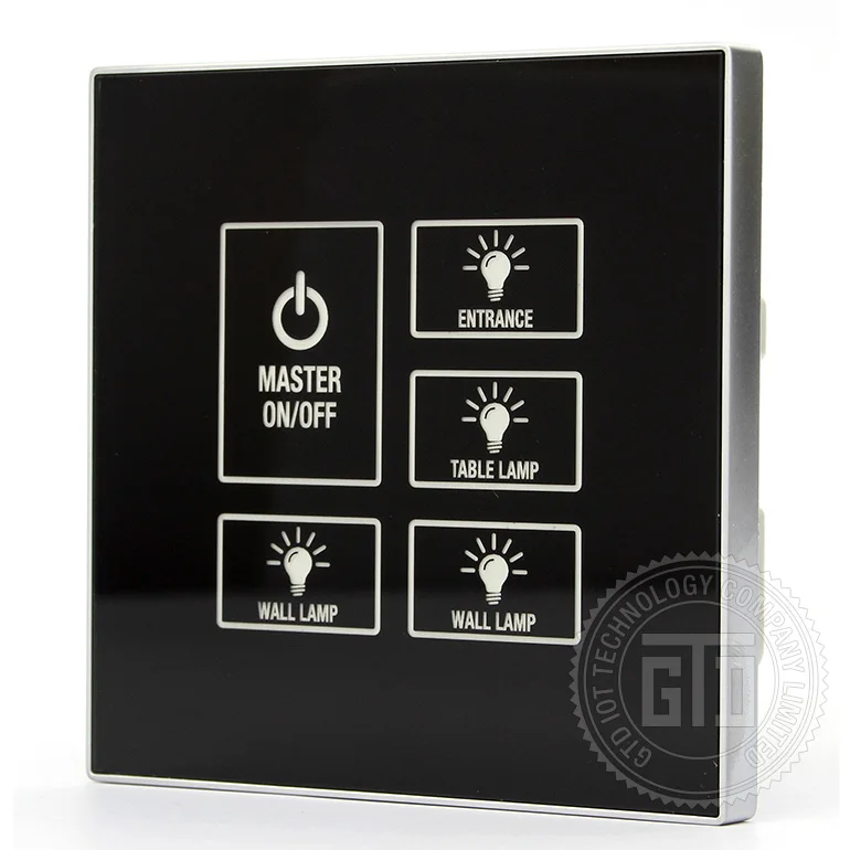 Wireless 5 Gang Touch Switch with Master Control Function