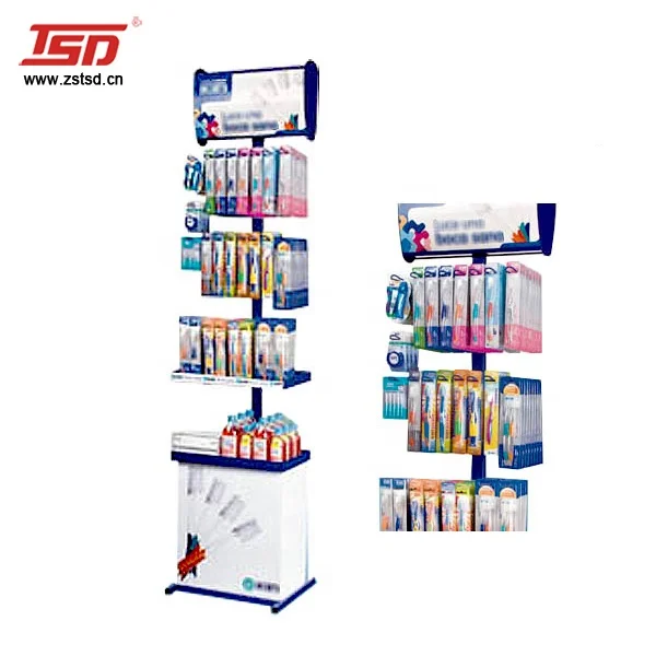 Custom Design Pos Floor Displays for Supermarket Toothbrush and Toothpaste Display Stand