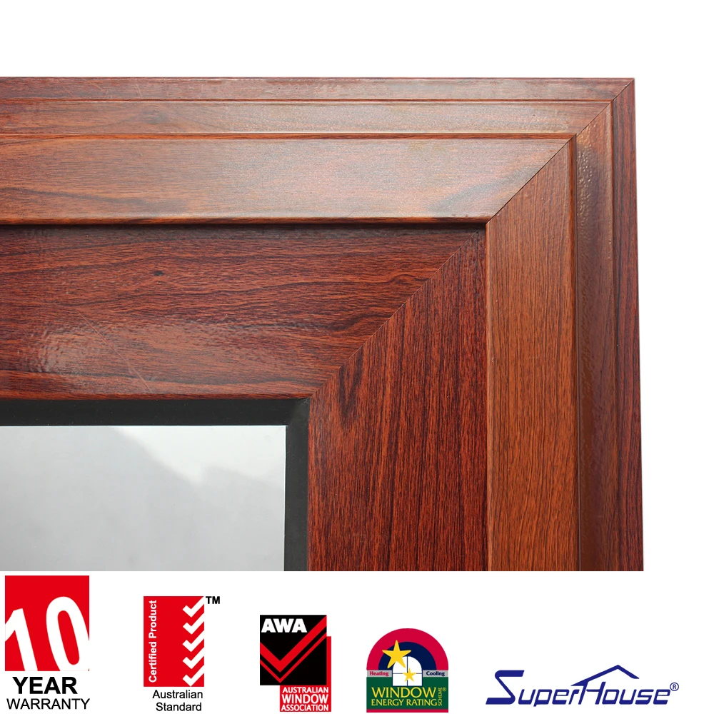 Soundproof Wood Grain Sliding Windows 2 Panel Thermally Insulated  Doors and Windows