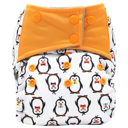 Стильный дизайн универсальные дышащие Экологичные многоразовые регулируемые детские тканевые подгузники aio с бамбуковым углем
