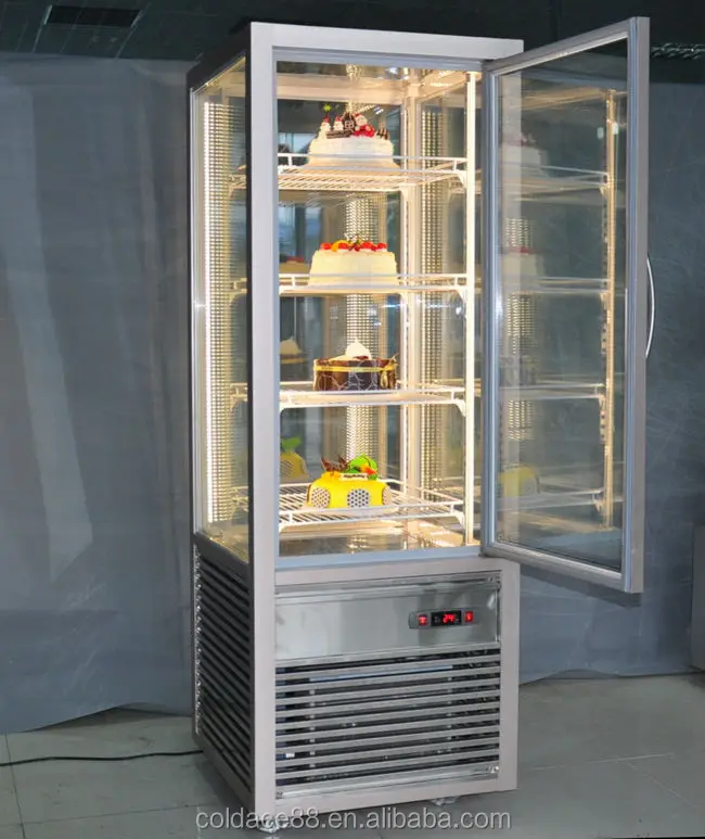Upright Rotating Cake Display Cooler Refrigerator /Commical Bakery Showcase Cabinet