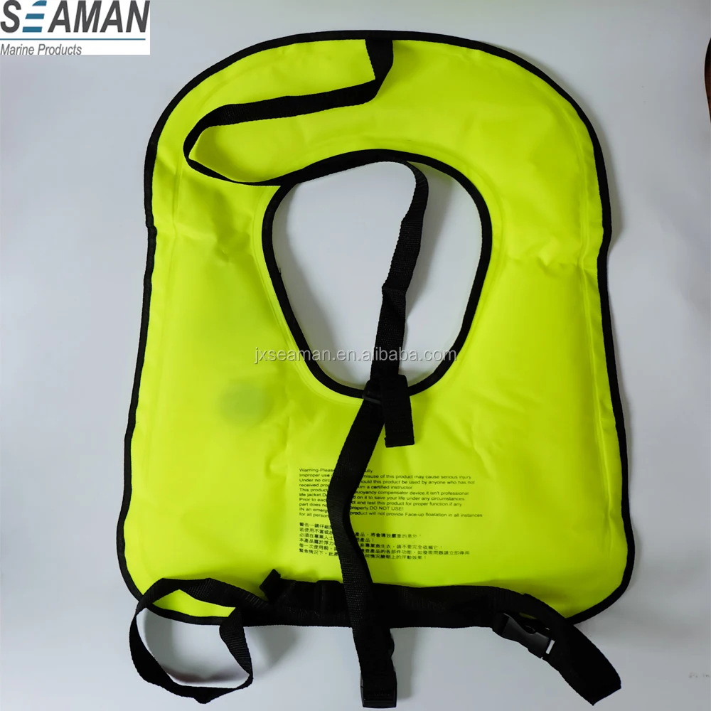 Неоново-желтый надувной жилет для подводного плавания куртка для подводного плавания бесплатная куртка для защиты дайвинга для подводного плавания весло и плавания