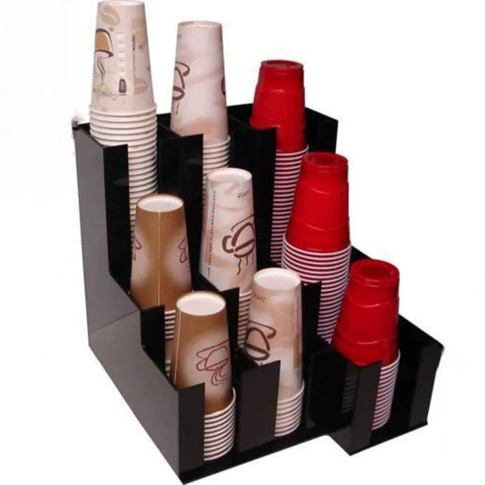 Paper Cup Lid Dispenser Organizer Display Caddy Drink Coffee Counter Stand 