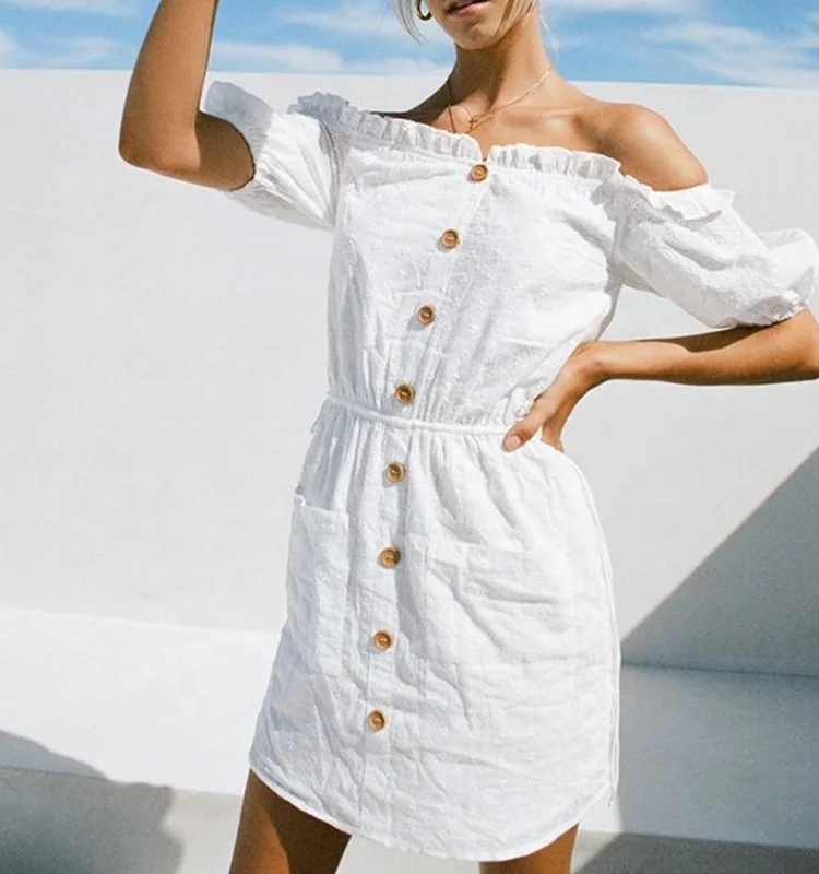 button up cotton dress