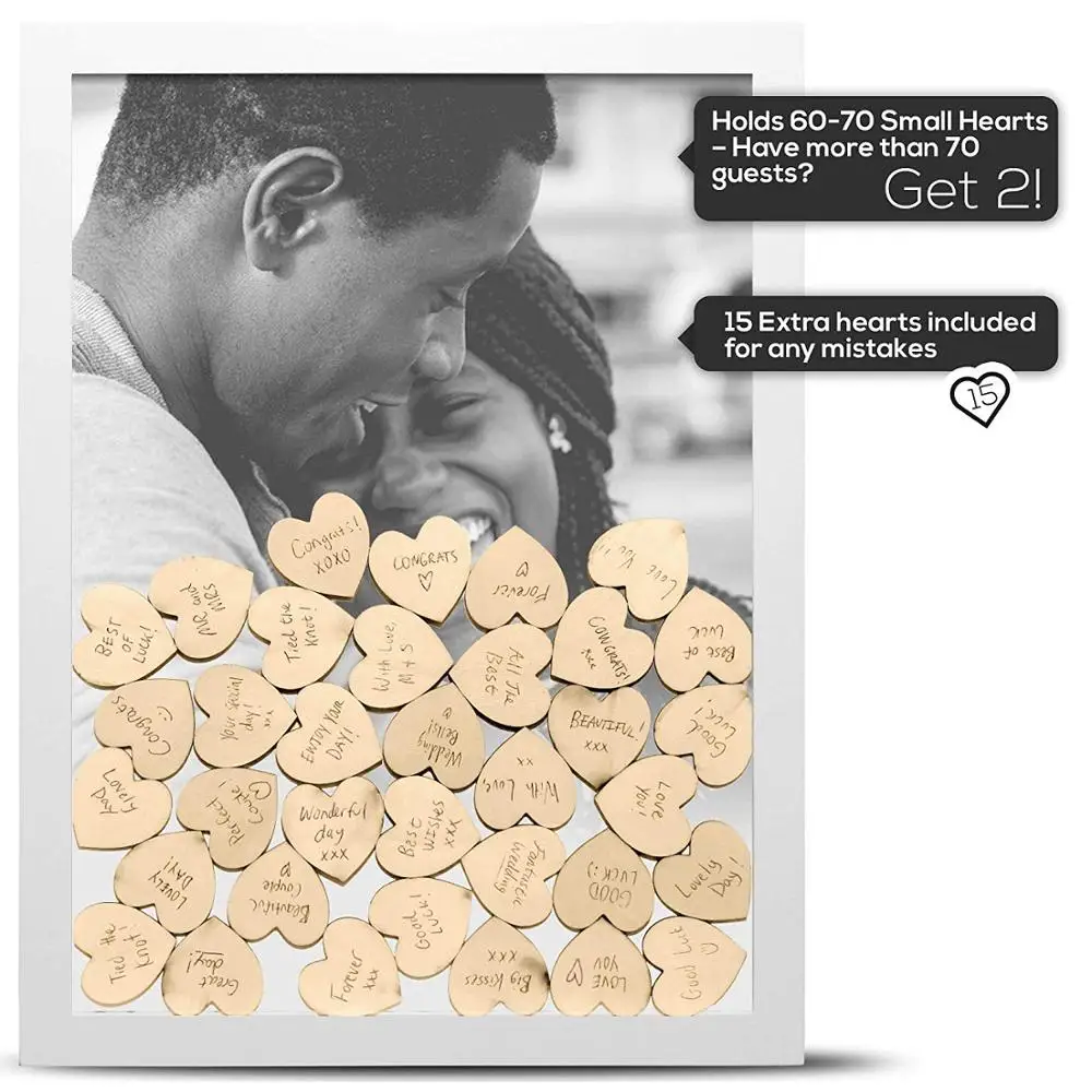 Новый дизайн индивидуальная деревянная Свадебная Гостевая книга альтернативная рамка с подставкой