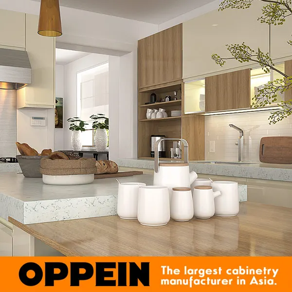 Modular Water Proof Fiber Plastic Kitchen Cabinets with Countertop