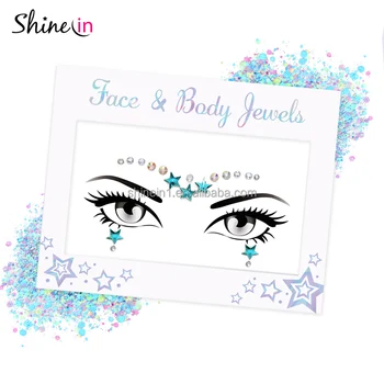 Women Unique Forehead Bindi Jewels Temporary Forehead Bindi Jewels Blue Star Face Gem for Party