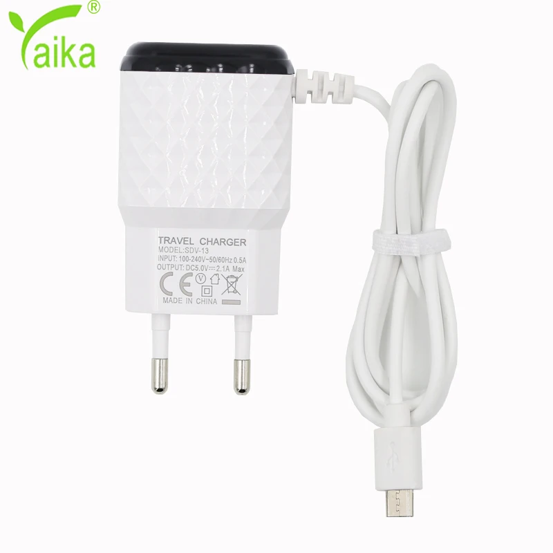Cheap Price Portable 2A Dual Port Usb Travel Wall Charger with Cable for Mobile Phone