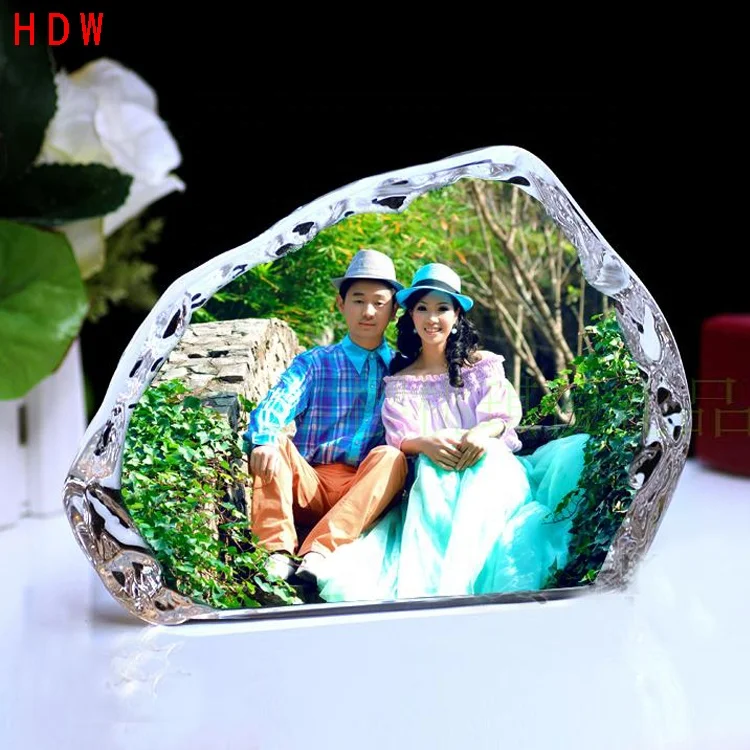 Пользовательский K9 кристалл Iceberg torphy гравировка Свадебная фоторамка для сувенирного