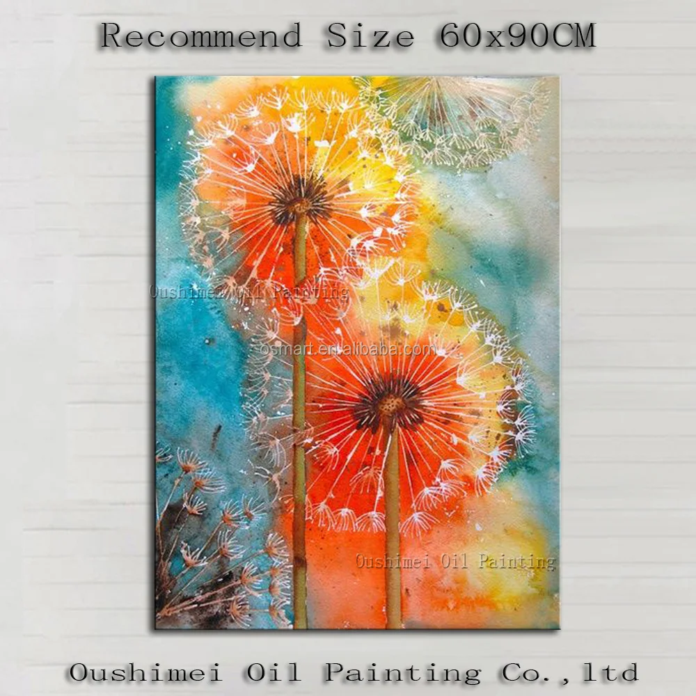 Luar Biasa Artist Tangan Dicat Kualitas Tinggi Warna Warni Bunga Dandelion Dekorasi Abstrak Dandelion Lukisan Buy Dandelion Lukisan Minyak