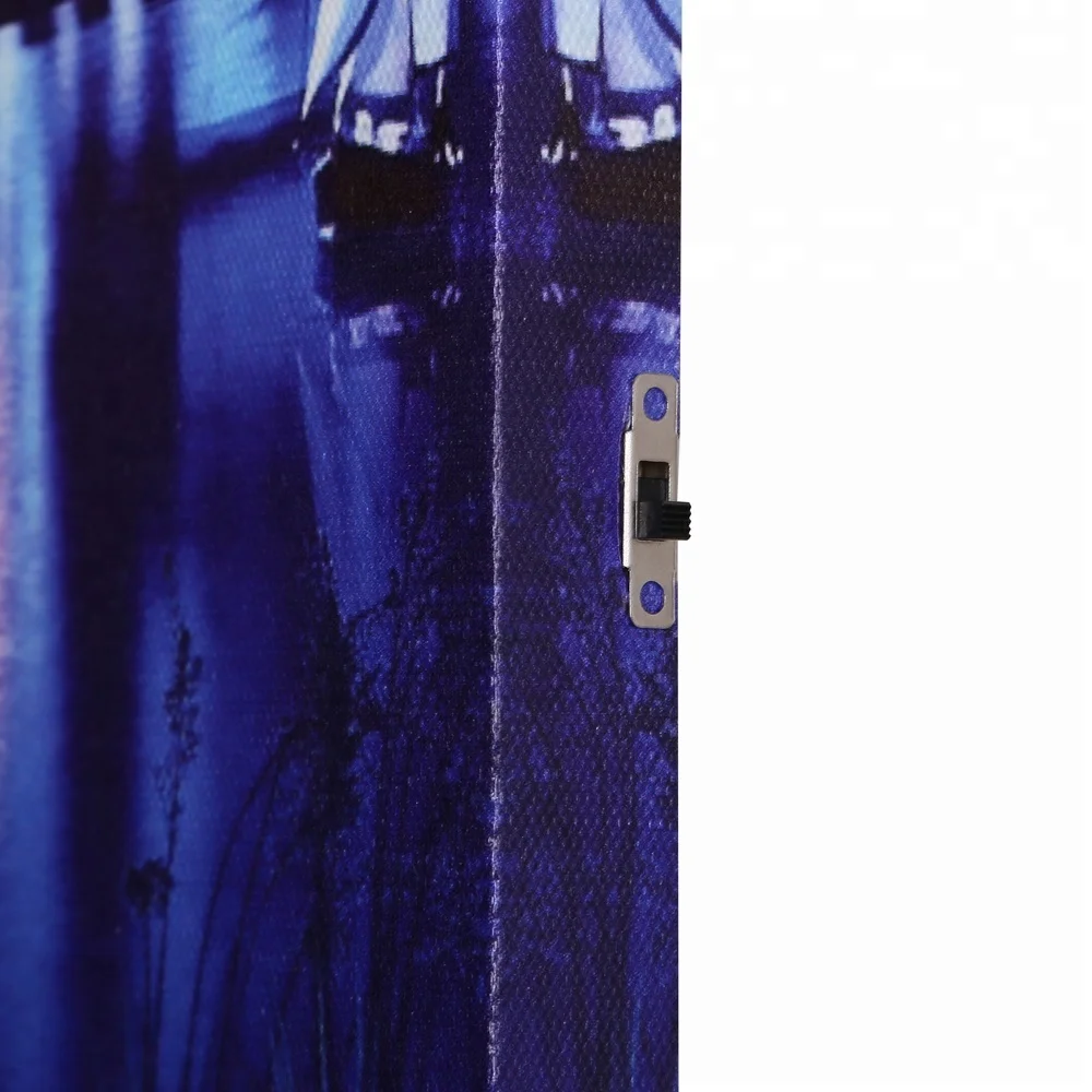 油絵 工場の灯りⅡ 油絵 工場の灯りⅡ LED壁絵都市夜油絵キャンバス装飾プリントアートLED