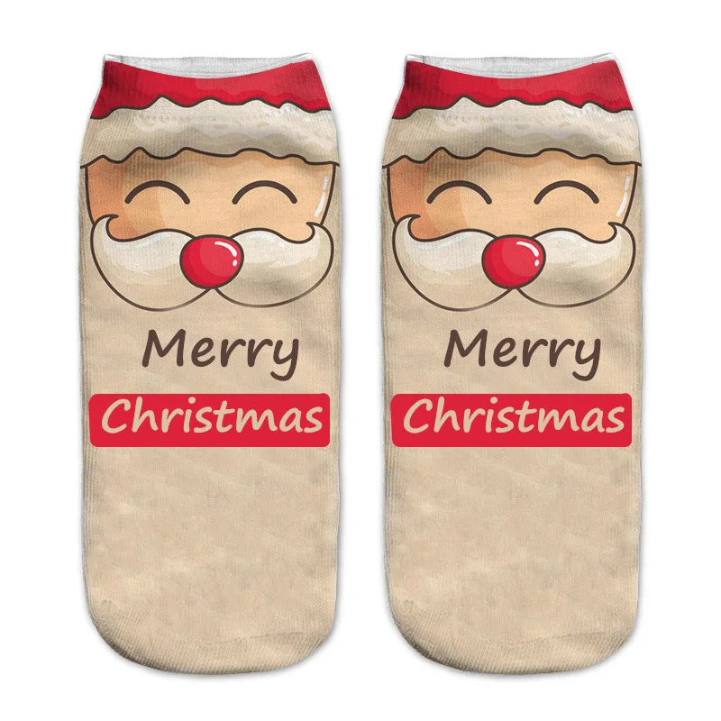 Women 3D Cartoon Funny Christmas Crazy Cute Amazing Novelty Print Ankle Socks US 