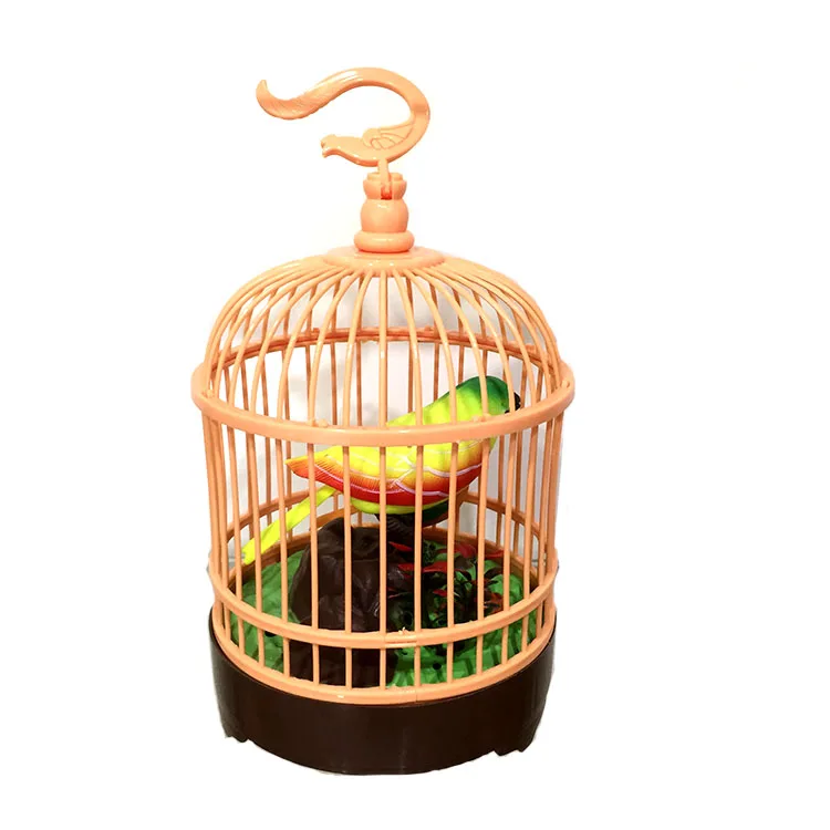 Simulation Electric Plastic Sound Control Birds Cage Voice Controlled Heartful Bird Cages Toys