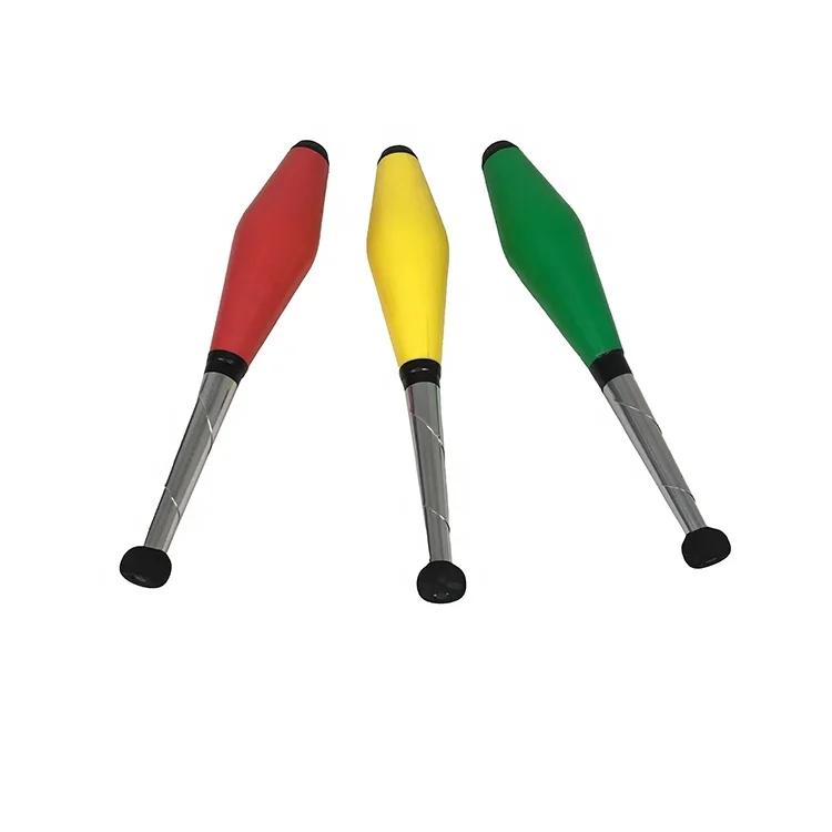 Lot De 3 Clubs De Jonglage Taille Junior – Ultralégers, Non Toxiques – Vert/rouge/jaune – Pour Enfants Et Ados