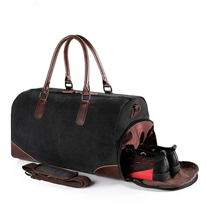 Спортивная сумка для спортзала с отделением обуви кожаный холщовый чемодан сумка-тоут через плечо путешествий