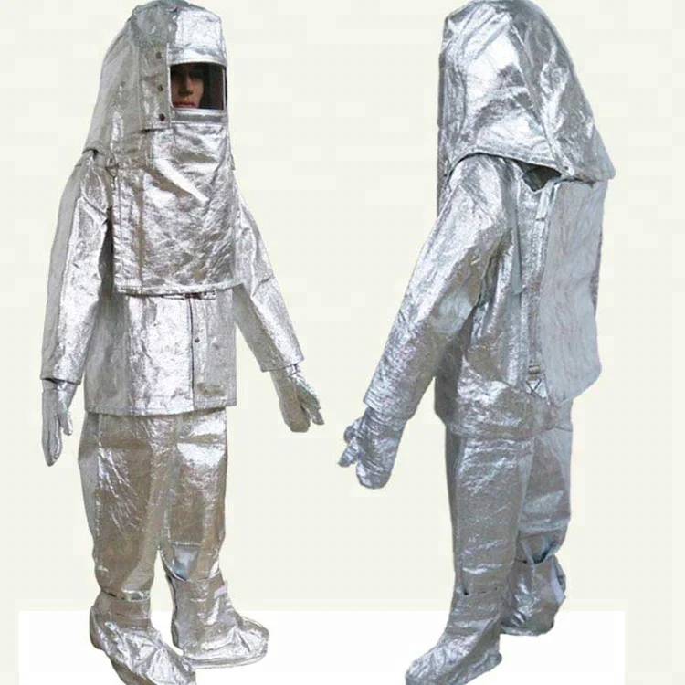 Combinaison Ignifuge Rayonnement Thermique 500°C - Vêtement Protection Pompiers Aluminium Composite