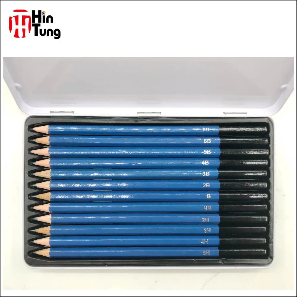 KALOUR Cheap Price 12pcs Sketching and Drawing  Pencil in Tin Box with Premium Quality As Professional Art Supplies and a Gift