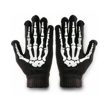Phone Tablet Finger Tip Touch Screen Gloves Skeleton Smart Warm Winter Cotton Mitten For Men And Women Black WF202