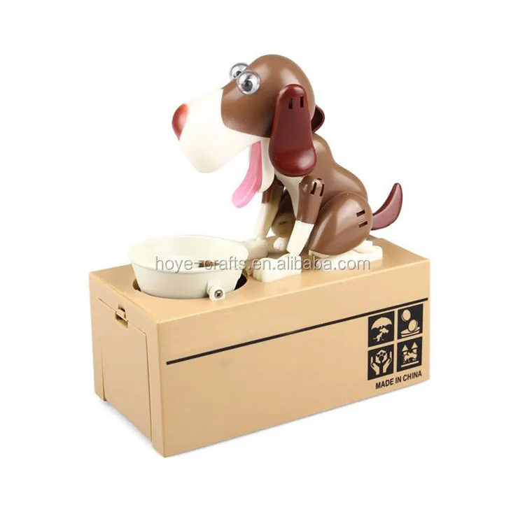 Cute Saving Box Plastic Coin Munching Toy Money Box Dog Piggy Bank