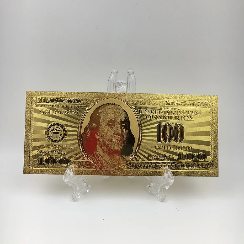 켈린 24k 금 USD 100 달러 지폐 기념품 선물 수집용 돈 공예품