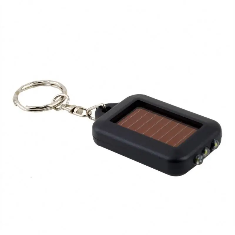 Mini Solar 3 LED Lamp Keychain Torch Flashlight Torch Light Bulb