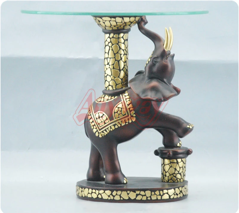 Elephant Base Coffee Table Indoor Ornament Tea Table