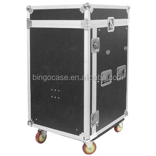 Portable 16U Rack Case with 10 Space Slant Mixer Top and Luxury Simple DJ Work Table