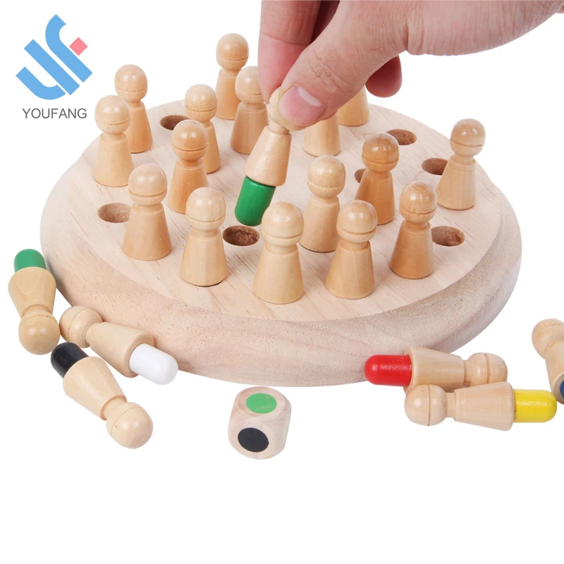 
 YF-L0214 деревянные шахматы развивающие игрушки Красочные логические деревянные шахматы памяти  