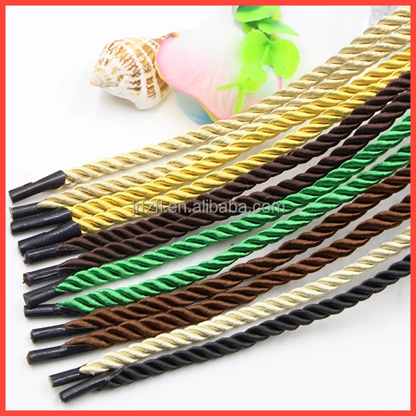 Green Color 3 Strand With Two Black Tips Nails Rope Handle Tote Bag Shopping Bag