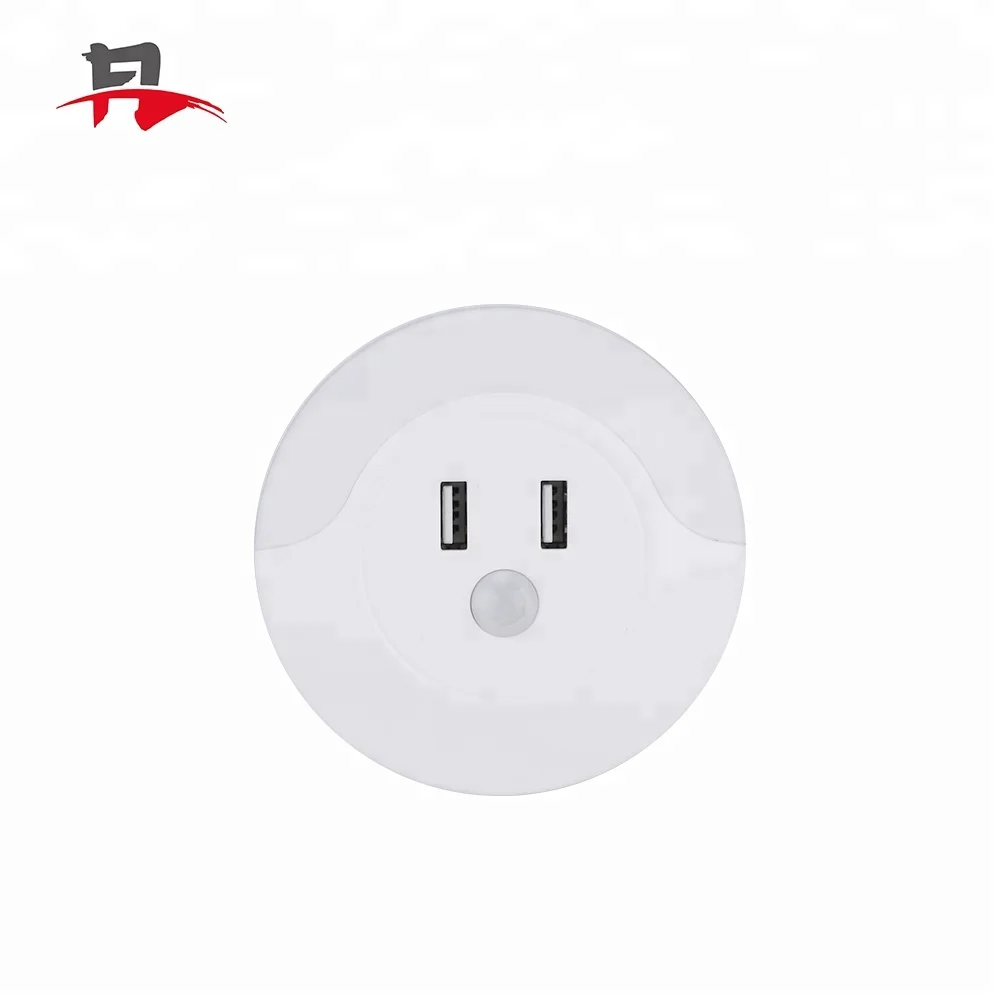 2 в 1 перезаряжаемые с двойной USB зарядное устройство мини пластмассы гнездо ночник
