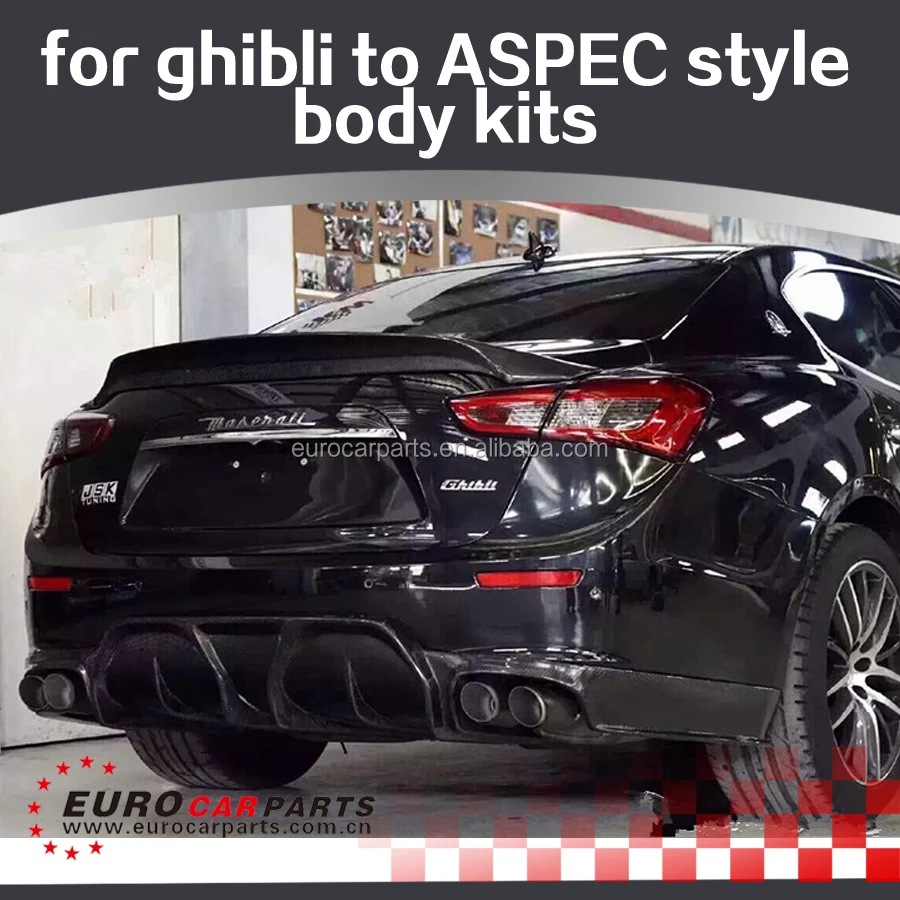 New Body Kits Fit for Maserati Ghibli 13y~ to ASPEC Style Body Kits FRP/carbon Fiber Material Upgrade Replacement Body Parts