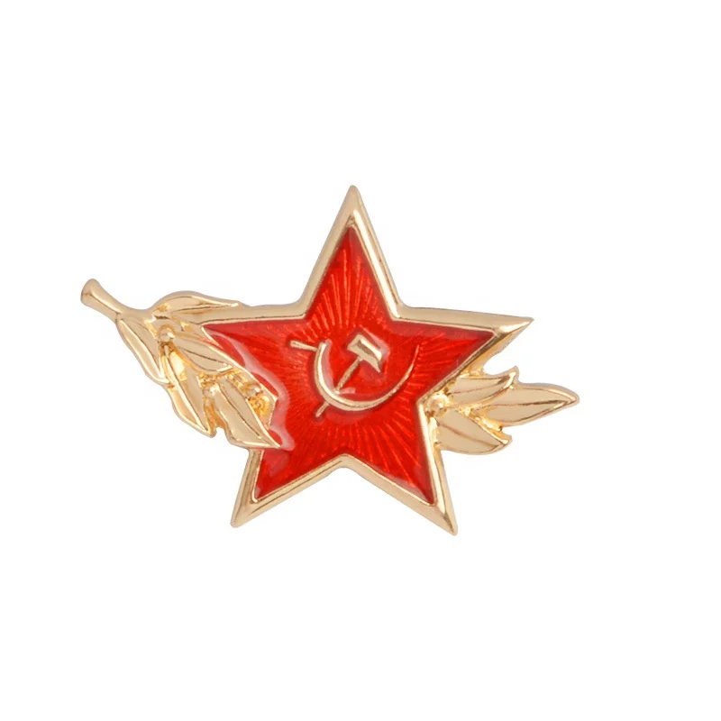 cccp red star sickle and hammer bulk enamel lapel pin, custom