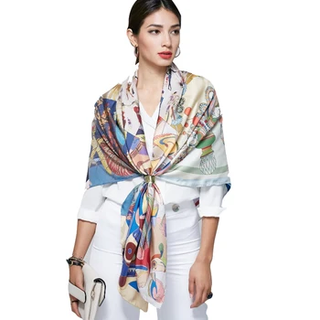 2021 Pure Silk No MOQ Digital Print / Screen Print Custom silk scarf