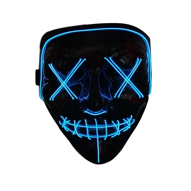 Novelty Halloween Costume Party Creepy Props molezu LED Light Up Scary Purge Mask Safe EL Wire PVC DJs Mask 