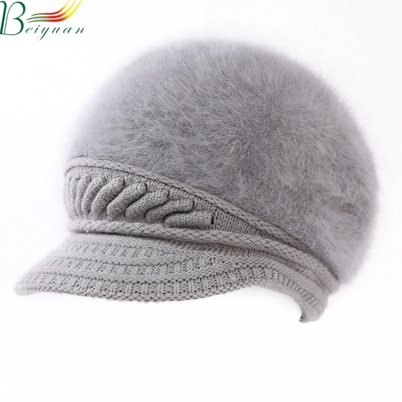 Новая милая и стильная зимняя шапка, теплая вязаная шапка, женская зимняя шапка