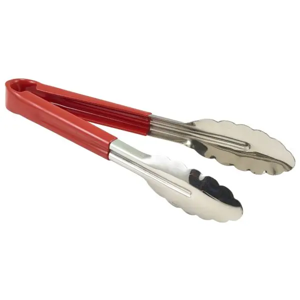 Colour Coded Stainless Steel Food Tongs Serving Tongs Choose from 5 Colours 12" 