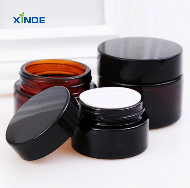 product custom logo 100ml matte amber glass bottle with wood screw cap pump lotion liquid diffuser face mask storage-4