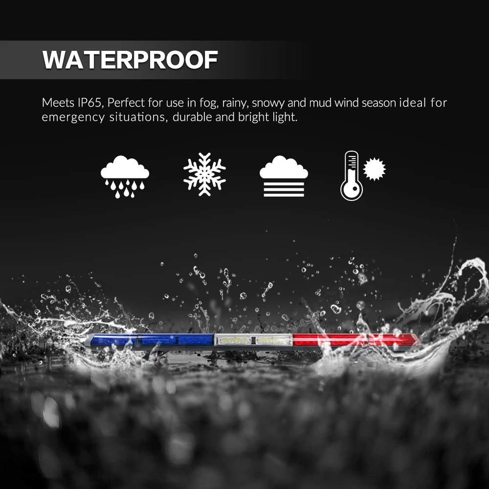 LED-8208 1,2 м Янтарный красный синий белый цвет светодиодный аварийный автомобильный сигнальный фонарь