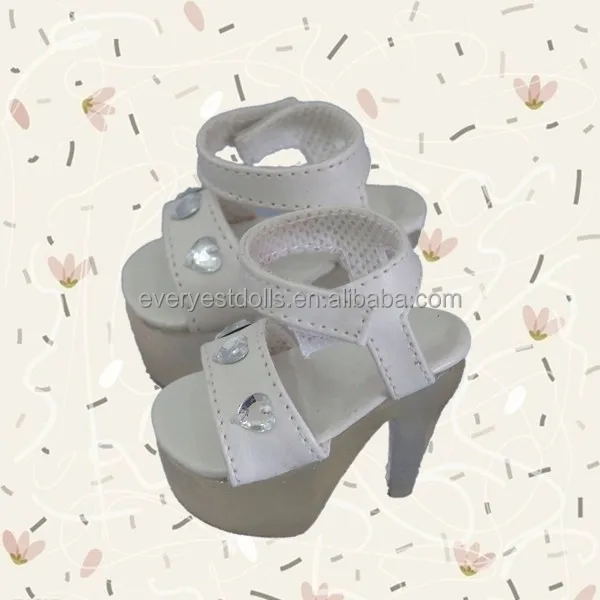 White Doll Shoes 1/3 SD Bjd Shoes,1/4 MSD Shoes,Bowknot Sandal High Heel Shoes for SD16 MSD Doll Accessories