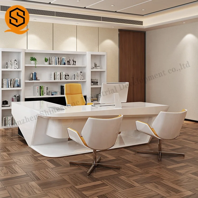 White Modern Curved Executive Office Table Solid Surface Oval Ceo Unique  Desk Office Desks - Buy Luxury High Tech Executive Office Desk,Modern White  Office Desk For Home Office,Durable Modern Executive Table Office