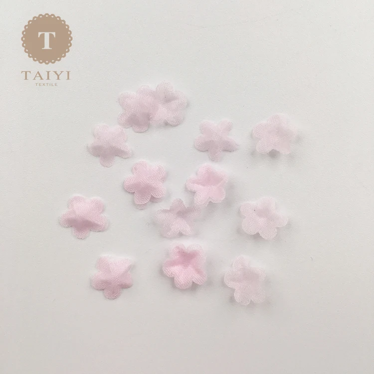 Оптовая продажа Заводская дешевая декоративная Цветочная органза ручной работы