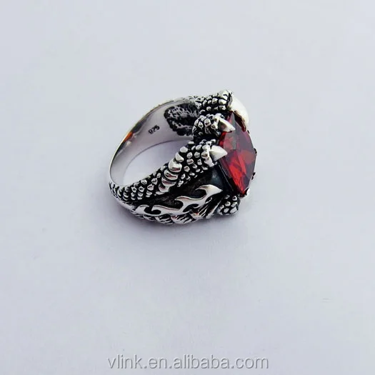 Anello Da Uomo In Acciaio Con Sigillo, Anello Con Artiglio Del Drago - Foto 6