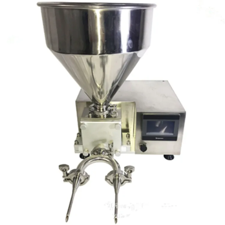 Manual Double Nozzle Sandwich Biscuit Cake Jam Donut Filling Injector Machine