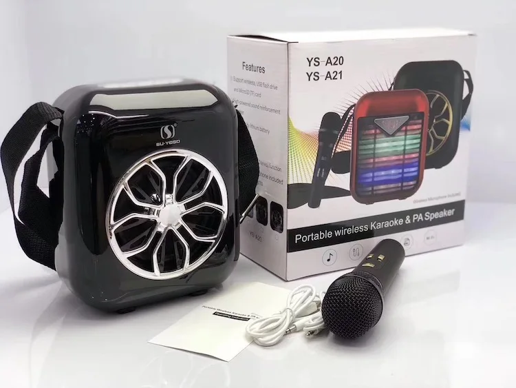 
 Открытый беспроводной портативный диктор караоке YS-A20 с поддержкой микрофона/BT/USB/TF-карта/Aux/FM  
