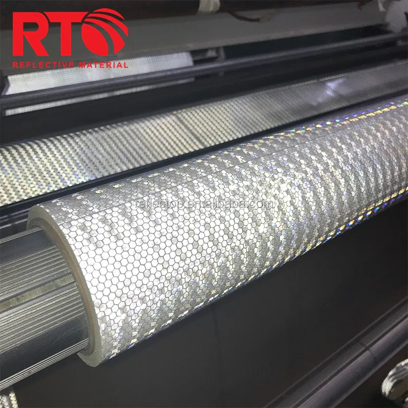 1.24m*50m Honeycomb Self Adhesive Reflective Vinyl PVC Reflecting Sheeting  Eco Solvent Printing Reflective Film manufacture