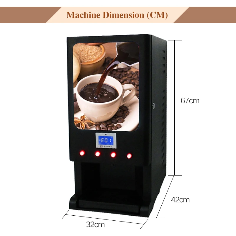 高品質 3 種類自動ティータイムコーヒー自動販売機ディストリビューター automatique caf