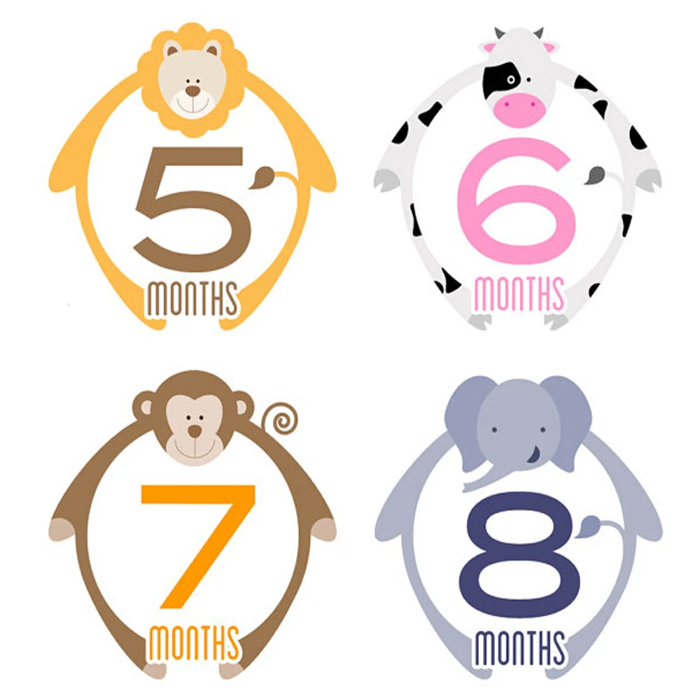 Girls Months 1-12 Baby Milestone Stickers Baby Monthly Stickers for Boys 