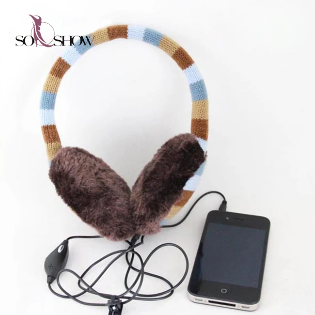 
 Новый дизайн, вязаные теплые наушники с радио  