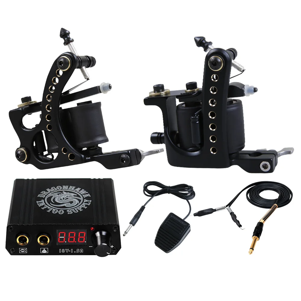 Buy Dragon Hawk Complete Tattoo Kit 2 Machine Gun 10 Color Inks Power  Supply Online at Low Prices in India  Amazonin