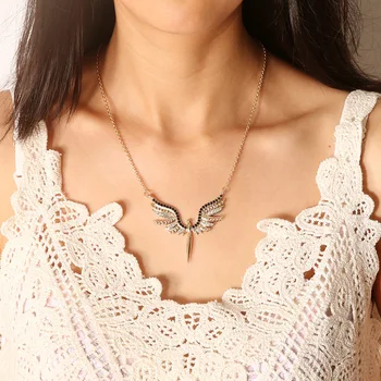 New jewelry creative diamond angel for guardian angel wings lady necklace